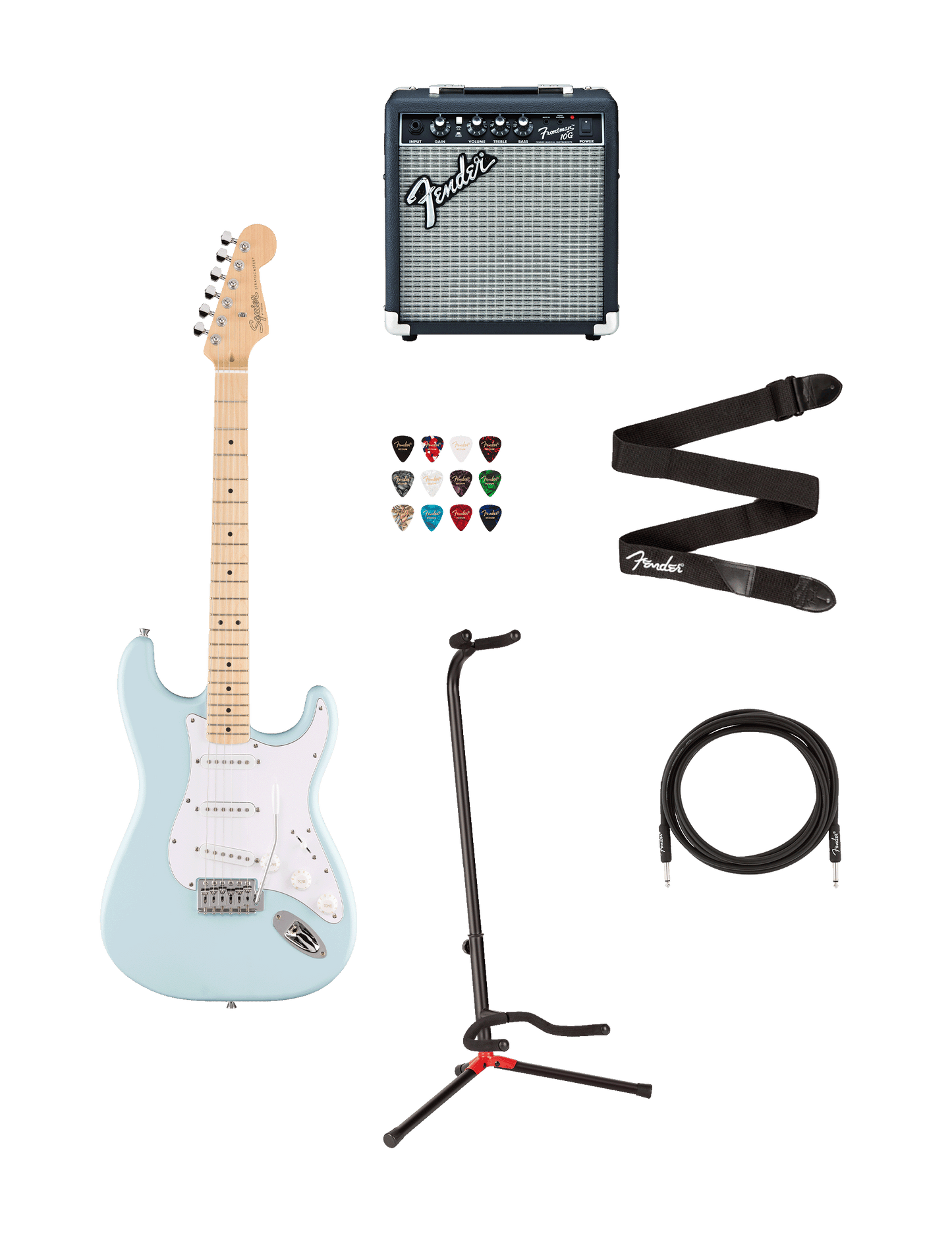 Squier Debut Stratocaster Bundle, Sonic Blue