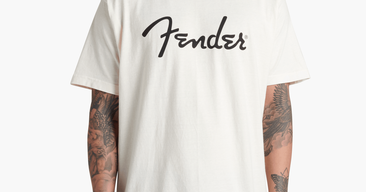 Fender® Spaghetti Logo T-Shirt, Olympic White